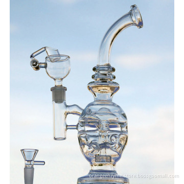 Clear Glass Bong Egg Water Pipes Skull Beaker Dab Rig Bongs Recycler Bent Neck Oil Rrigs 14.5mm joint